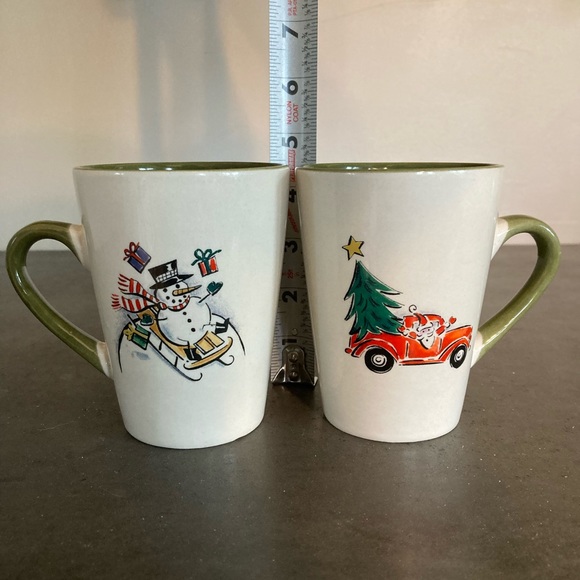Eddie Bauer Home Snowman Sledding Truck Santa Tree Holiday Christmas Mug Cup - Picture 4 of 4